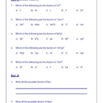 Factoring Monomials Worksheet Grade 8