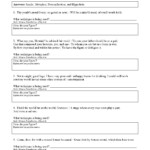 Figurative Language Worksheet 2 Answers Education Template