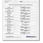 Free Math Worksheets For Customary Unit Conversions Problems With