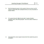 General Chemistry I CHM 140 W324 Limiting Reagent Worksheet