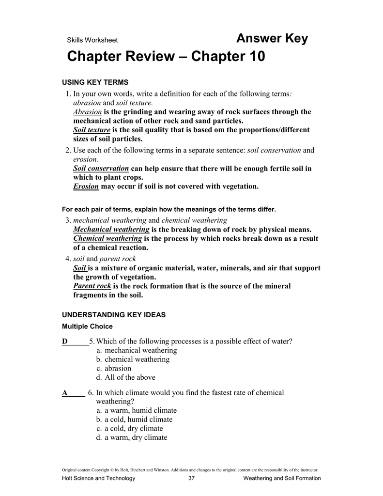 Holt Chemistry Worksheet Answers Worksheet List