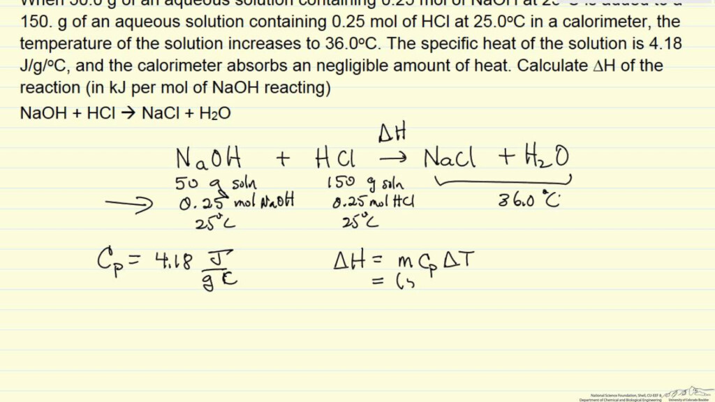 How To Calculate Heat Of Reaction