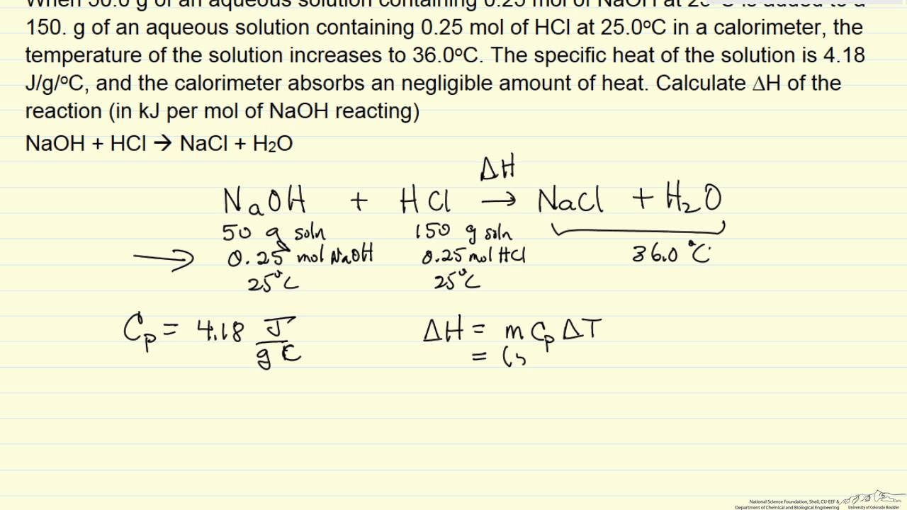 How To Calculate Heat Of Reaction