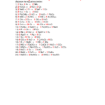 Introduction To Balancing Equations Answer Key Chemistry Homework