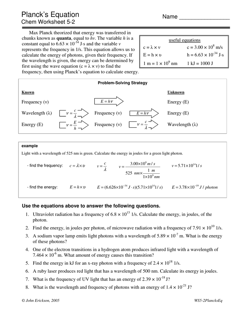 Light Waves Chem Worksheet 5 1 Answers Protons Neutrons Electrons 