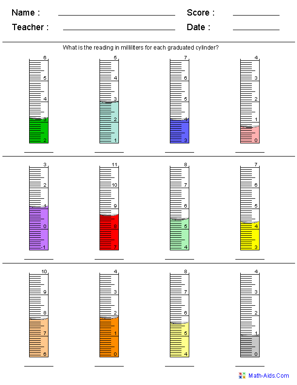 Measurement Worksheets Dynamically Created Measurement Worksheets