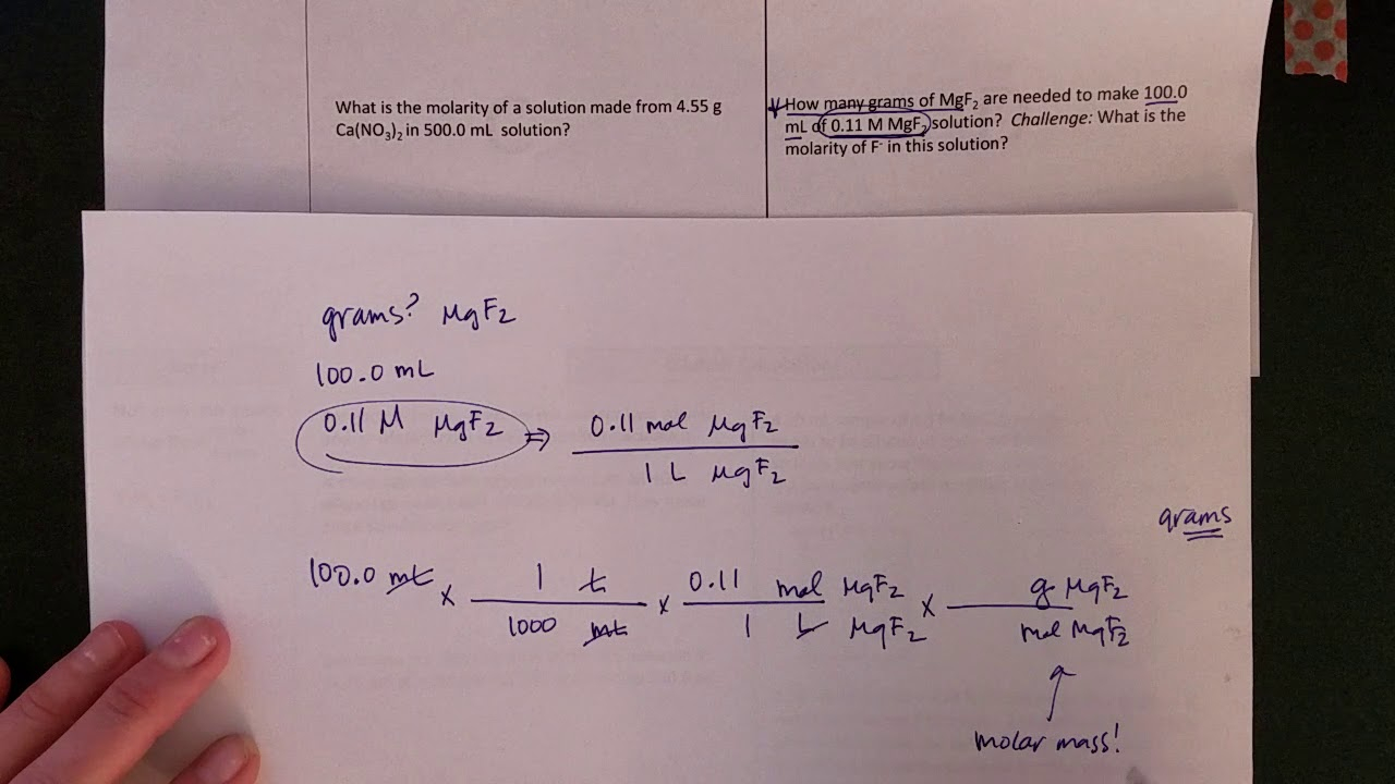 Molarity By Dilution Worksheet