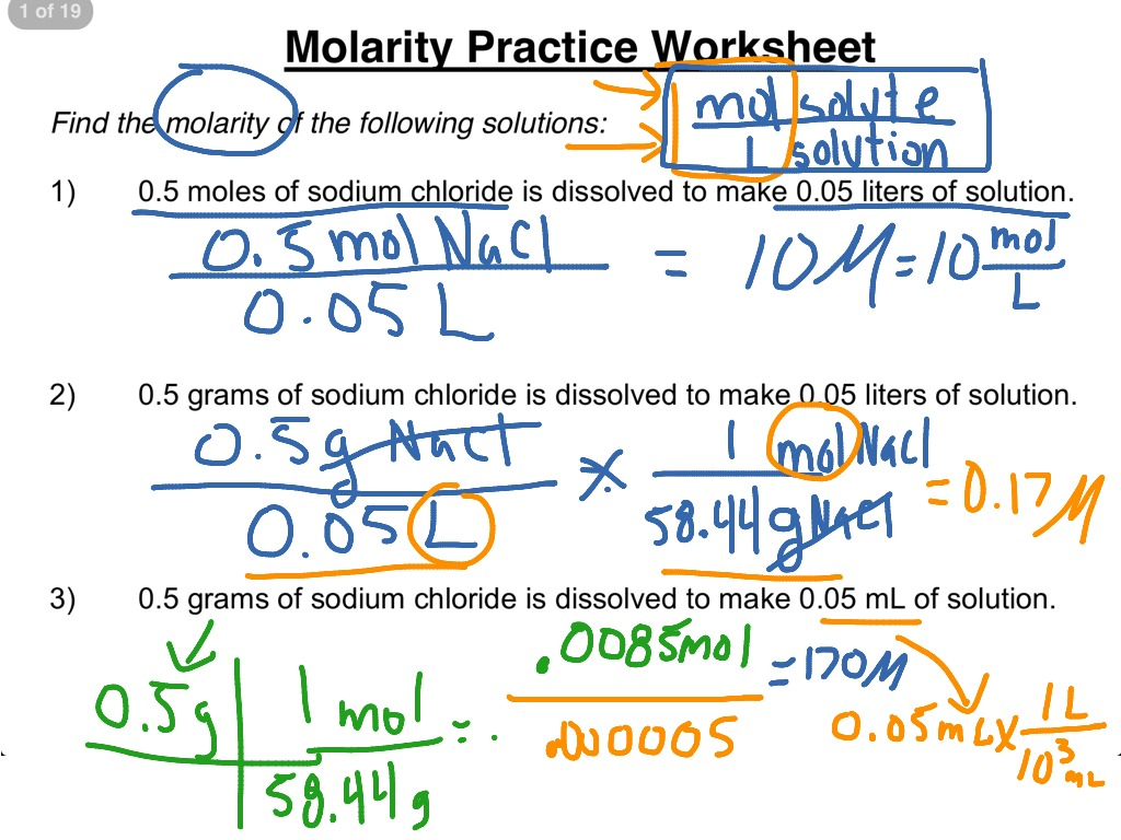 Molarity Worksheet Answers Chemistry Ivuyteq