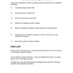 Nuclear Decay Worksheet Answer Key Nuclear Chemistry Half Life