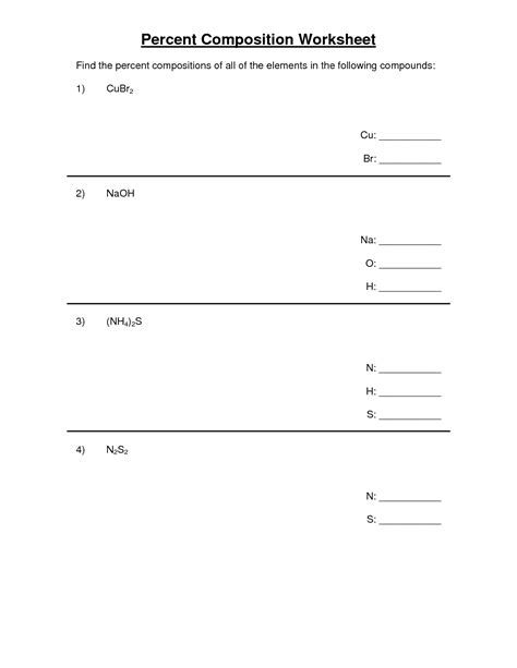 Percent Composition Worksheets With Answers pdf With Images 