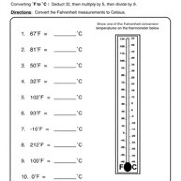 Practice Temperature Conversion Worksheet Worksheet