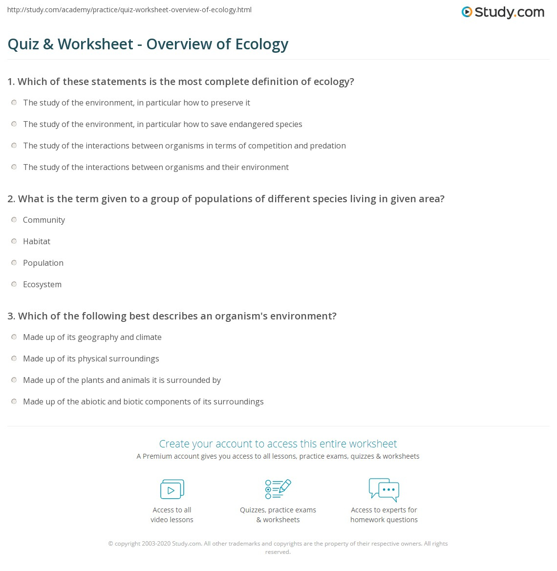 Principles Of Ecology Worksheet Answers Escolagersonalvesgui