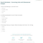 Quiz Worksheet Converting Units With Dimensional Analysis Study