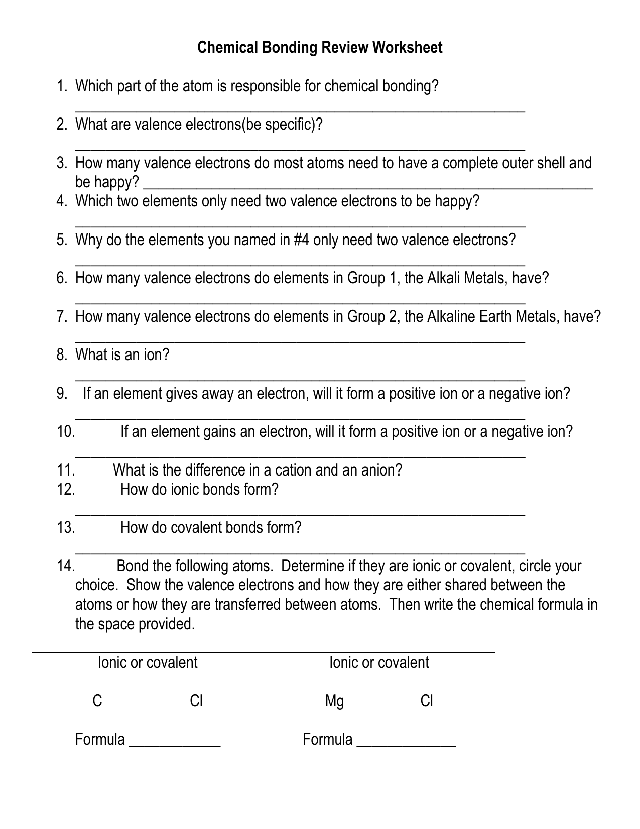 Read Online Worksheet 13 Chemical Bonding Answers PDF Vcon duhs edu pk