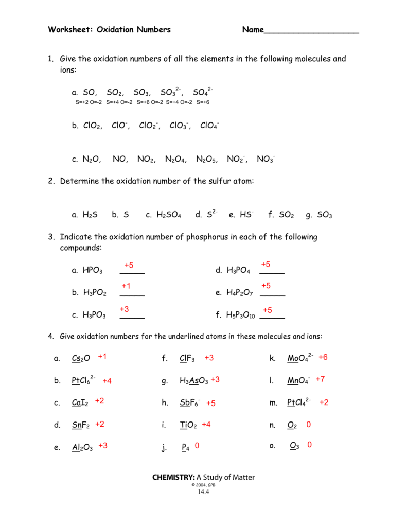  Redox Review Worksheet Answers Free Download Qstion co