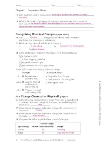 Section 2 1 Classifying Matter Worksheet Answer Key Islero Guide 