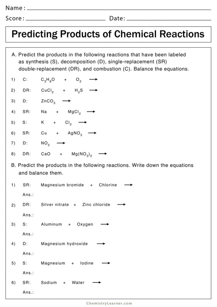 Single Replacement Reaction Worksheet Answers Key Solved Dot Down