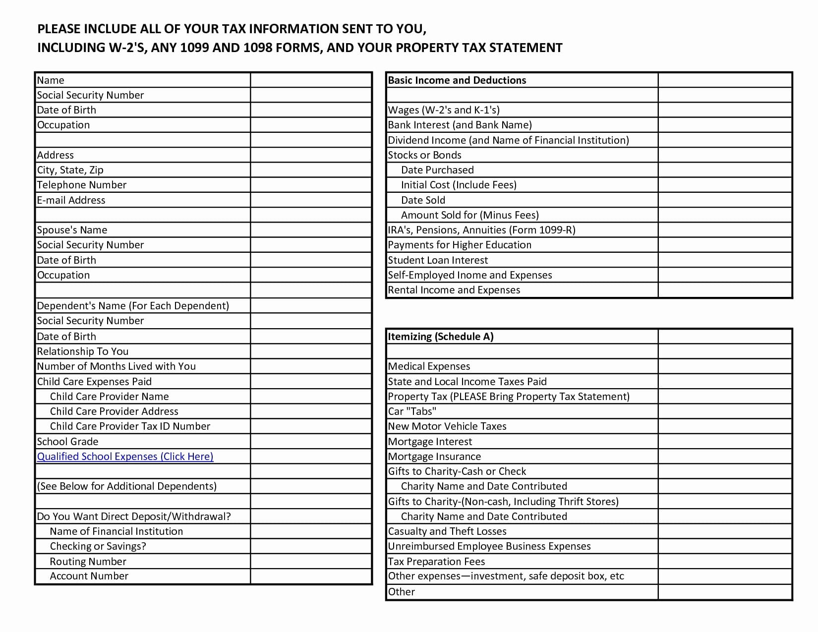 Small Business Tax Deductions Worksheet Db excel