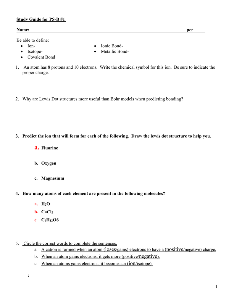 Types Of Chemical Bonds Worksheet Answers Cacl2 Promotiontablecovers