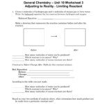 Unit 10 Worksheet 3 General Chemistry