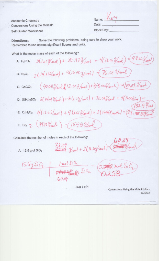 Unit 3 Worksheet 2 Chemistry Answers Db excel