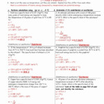 Worksheet Calculations Involving Specific Heat Answer Key