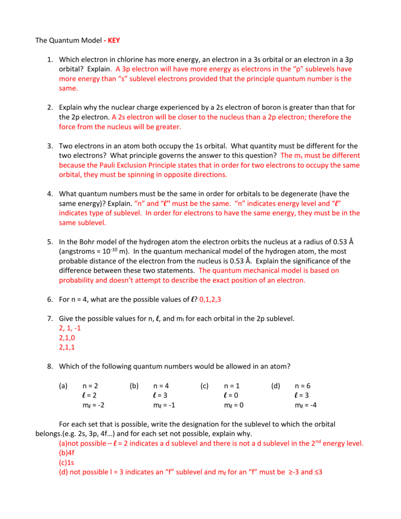 Worksheet Energy Levels Sublevels Orbitals Answer Key Best Worksheet