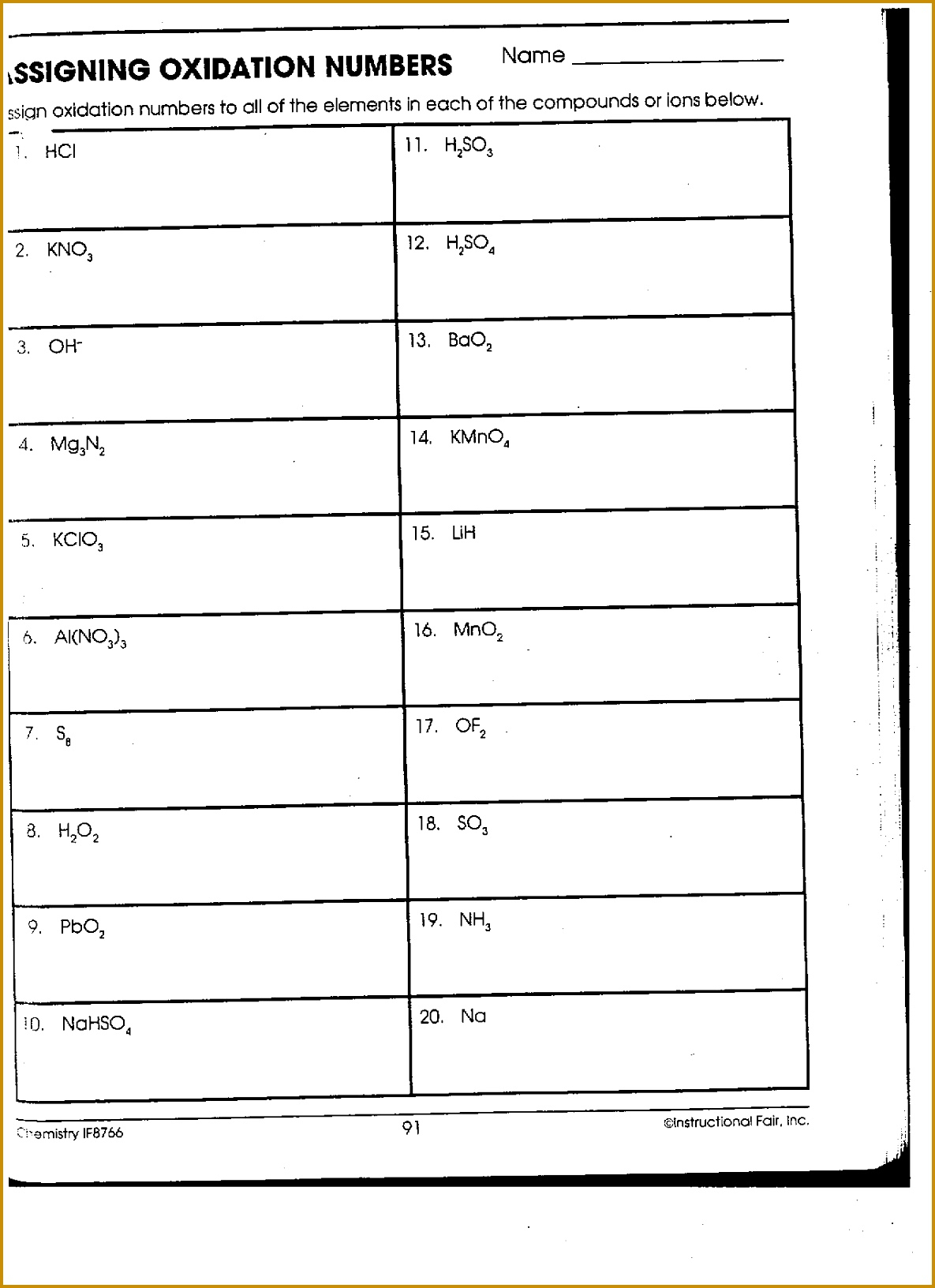 Worksheet Oxidation Numbers Answer Key Promotiontablecovers