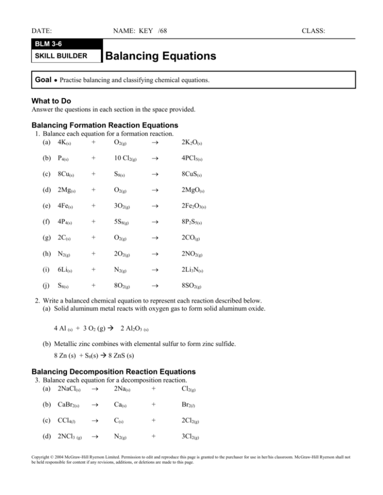 Writing Skeleton Equations Worksheet Answers Tessshebaylo