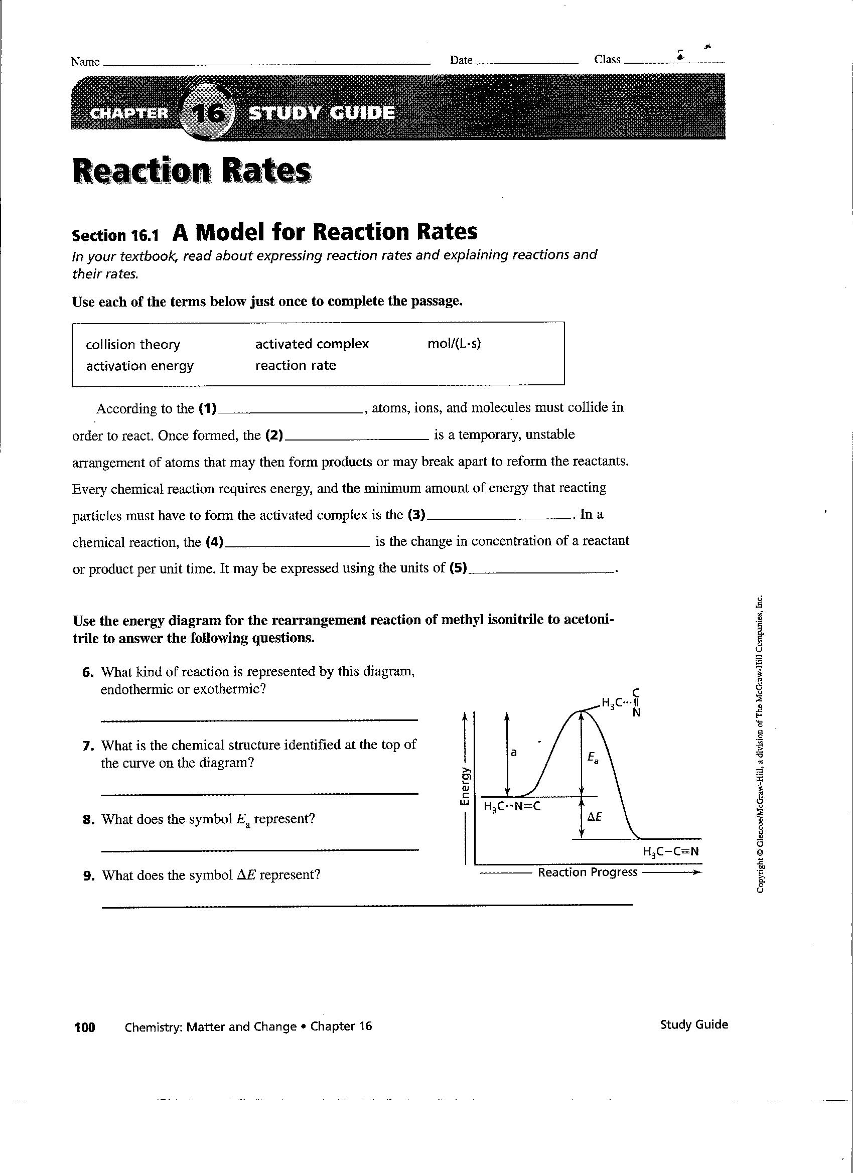 13 Worksheet Reaction Rates Answer Worksheeto