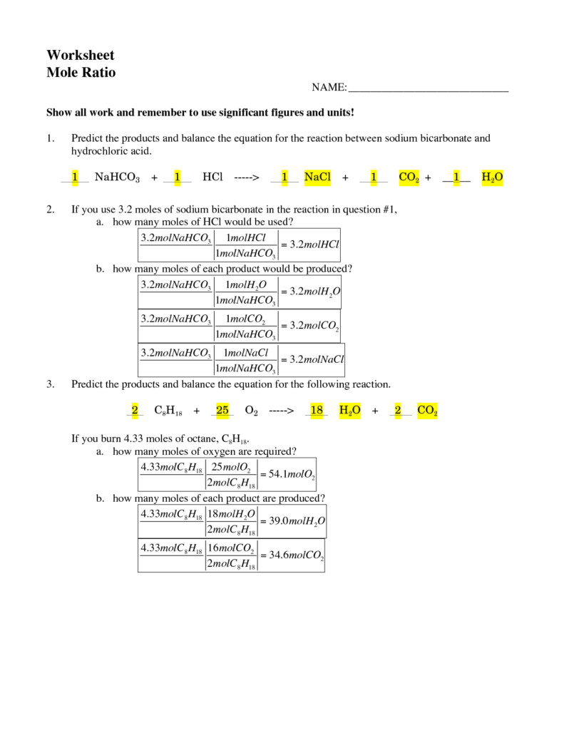 14 Mole Conversion Worksheet Worksheeto