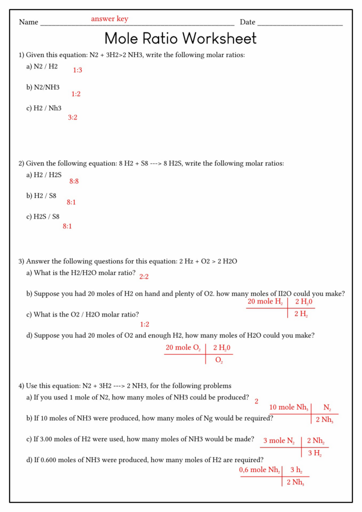 18 Mole Conversion Problems Worksheet Answers Worksheeto