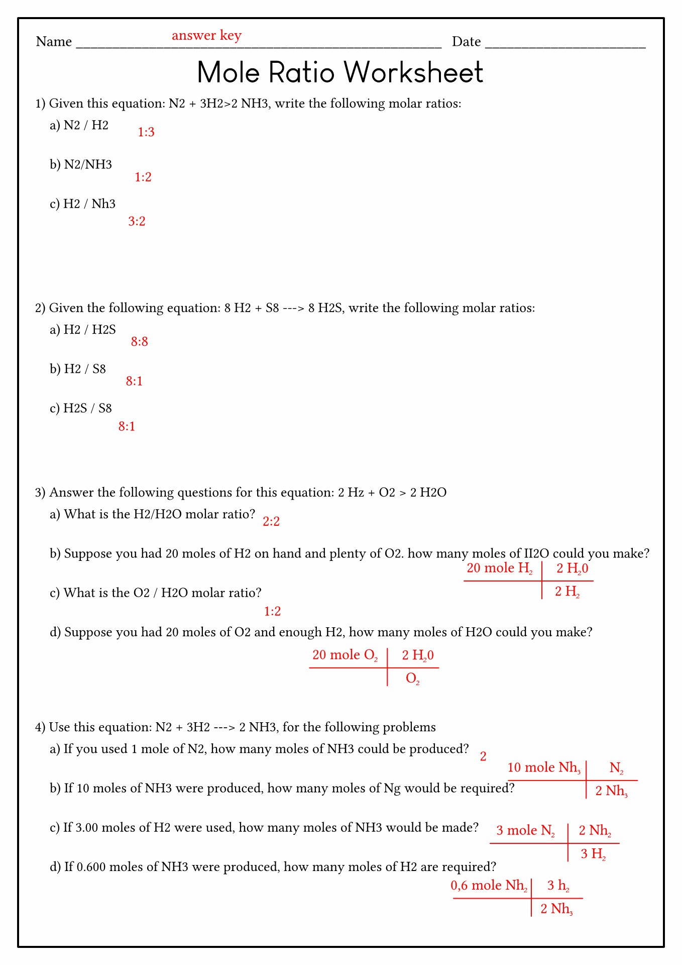 18 Mole Conversion Problems Worksheet Answers Worksheeto