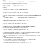 19 Snyder s Chemistry Worksheet Energy Frequency Wavelength Answer
