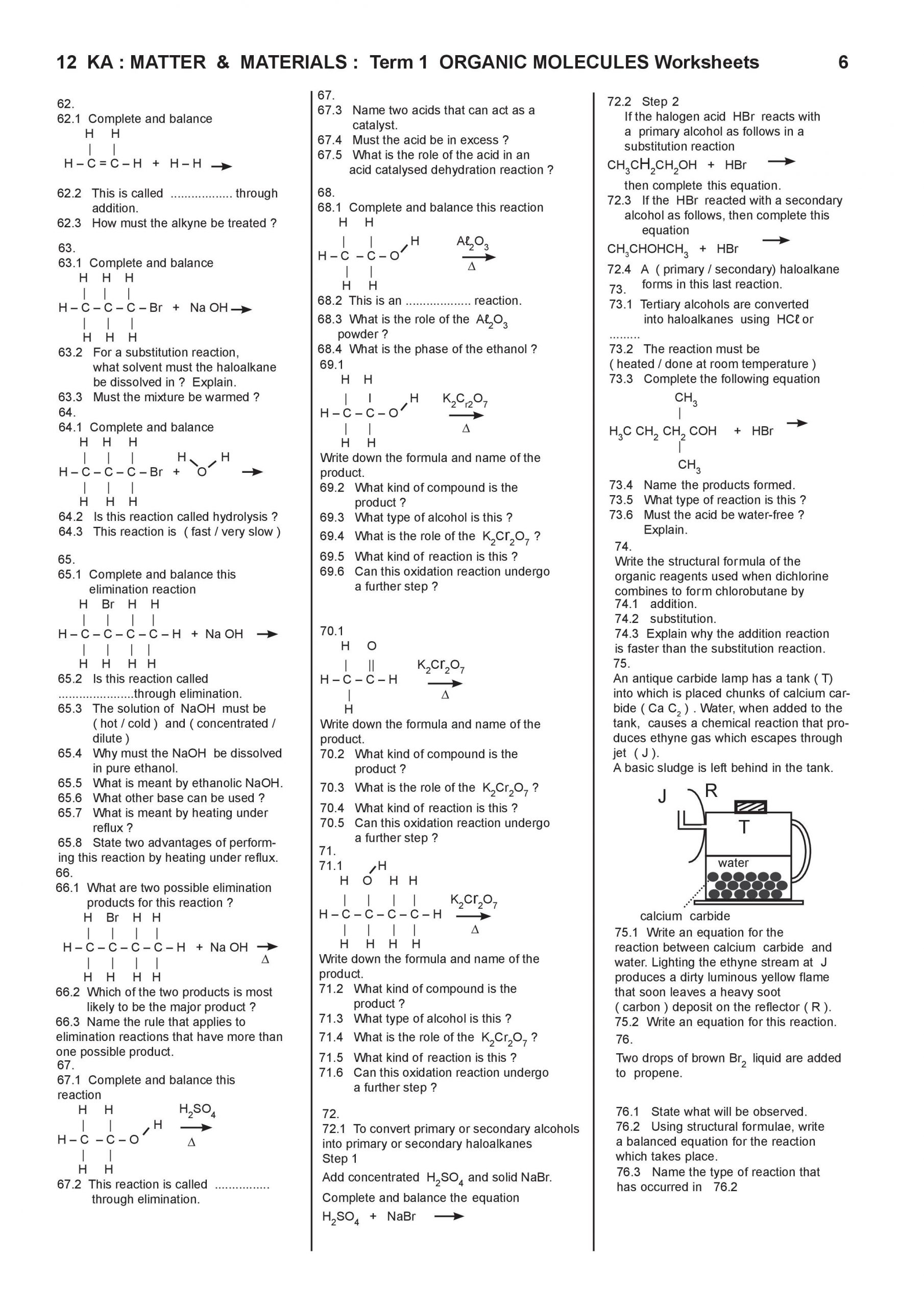 30 Organic Chemistry Worksheet With Answers Education Template