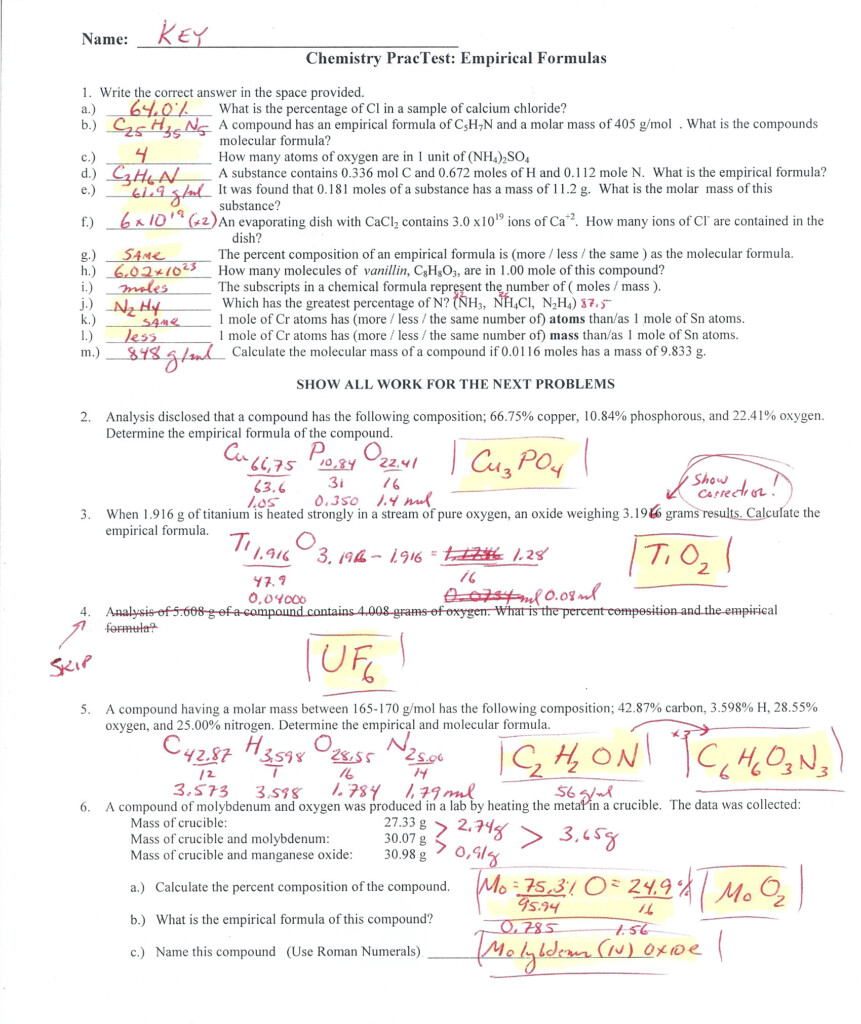 31 Percent Composition Worksheet Answers Education Template