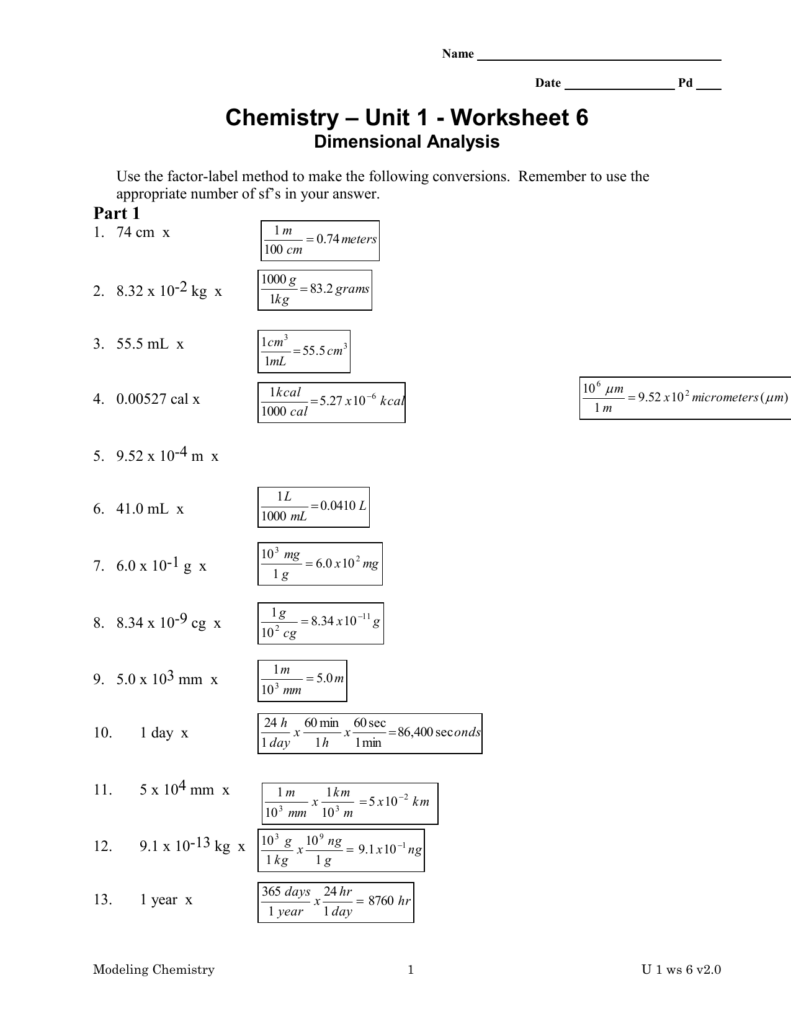 32 Chemistry Unit 1 Worksheet 6 Answers Support Worksheet