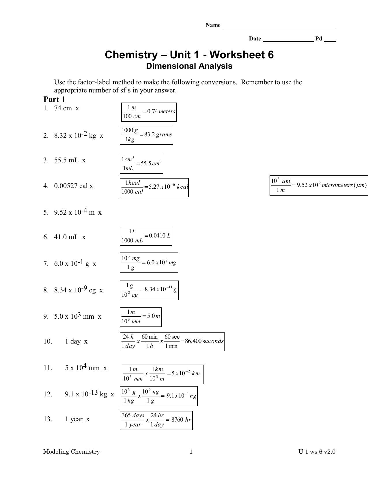 32 Chemistry Unit 1 Worksheet 6 Answers Support Worksheet