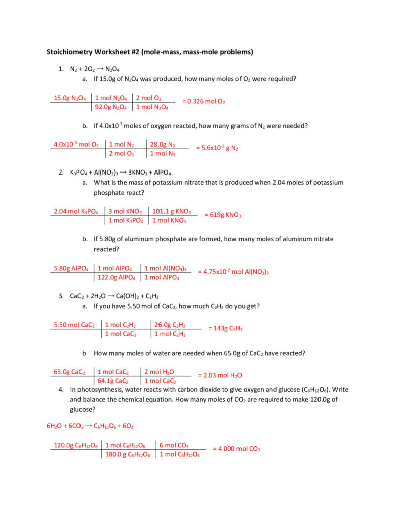 42 4 Chemical Equations And Stoichiometry Worksheet Answers Worksheet 