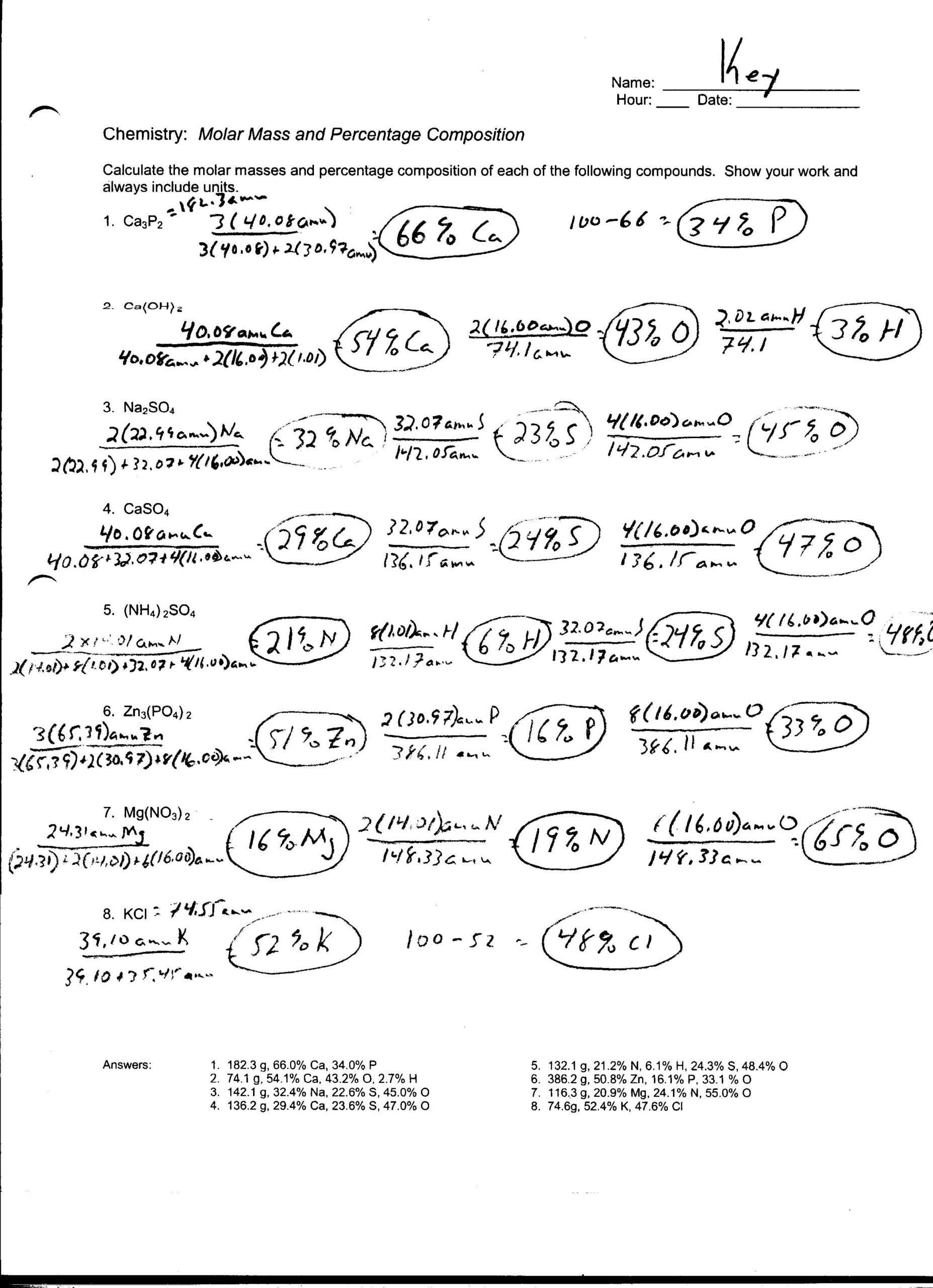 5 Chemistry If8766 Worksheet Answer Key Worksheeto