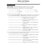 9 Best Images Of Chemistry Worksheet Matter 1 Answer Key Worksheeto