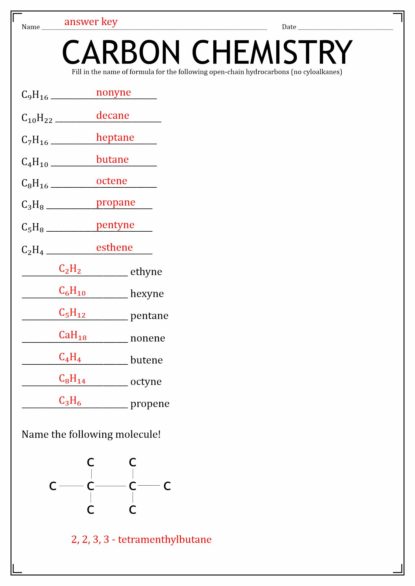 9 Functional Group Practice Worksheet Worksheeto