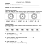 Accuracy And Precision Chemistry Worksheet Answers Worksheet List