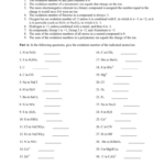 ASSIGNING OXIDATION NUMBERS WORKSHEET