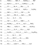 Balancing Chemical Equations And Types Of Reactions Worksheet Answers