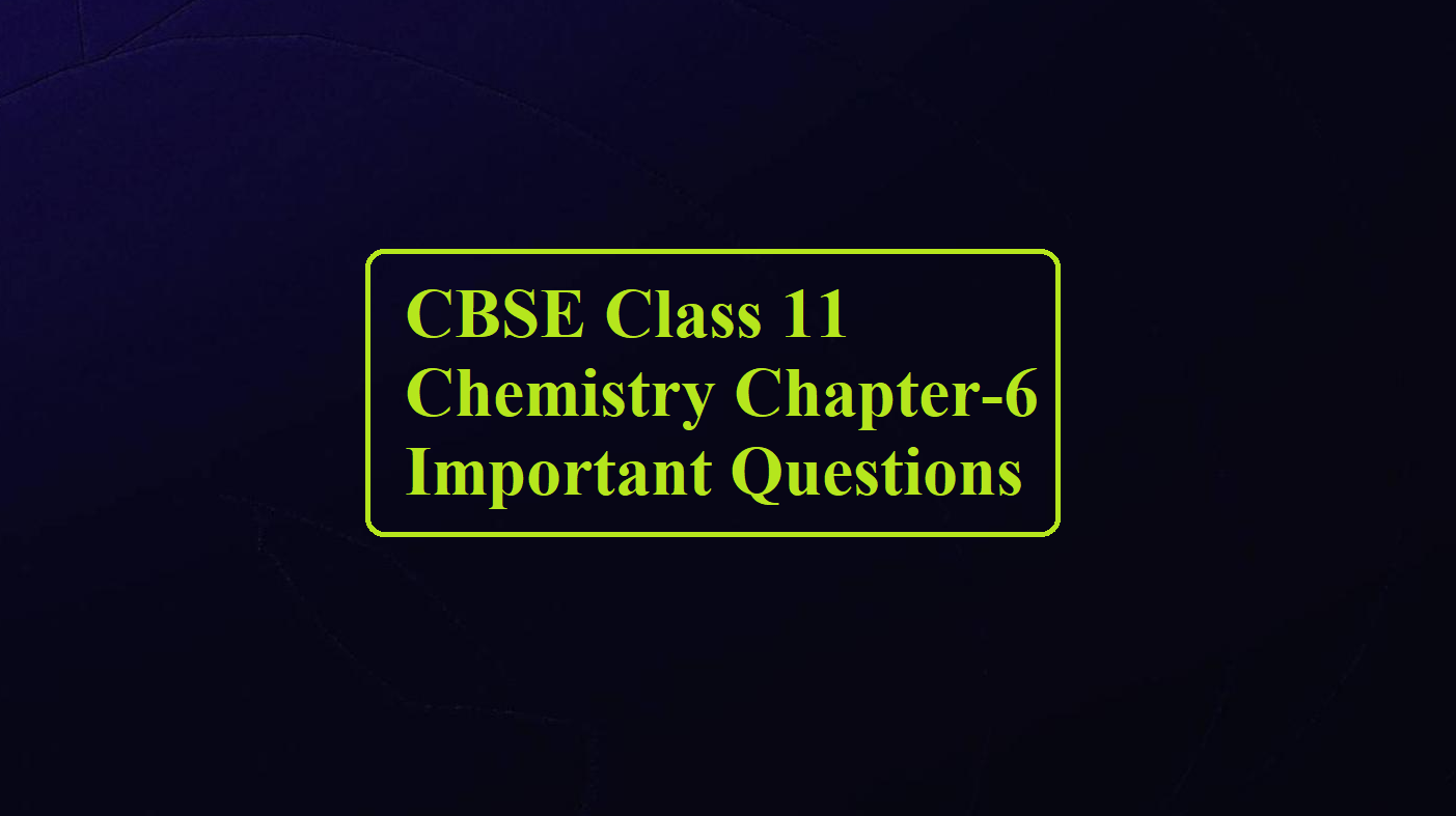 CBSE Class 11 Chemistry Chapter 6 Important Questions ScienceMotive