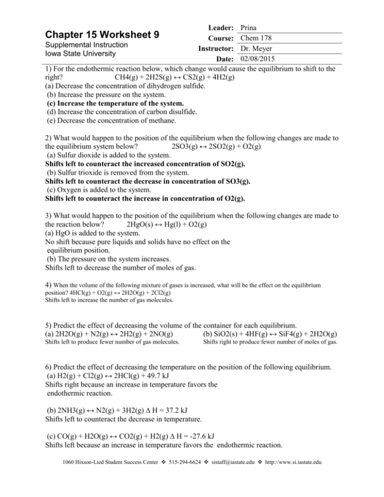 Chapter 15 Worksheet 9 SOLUTIONS