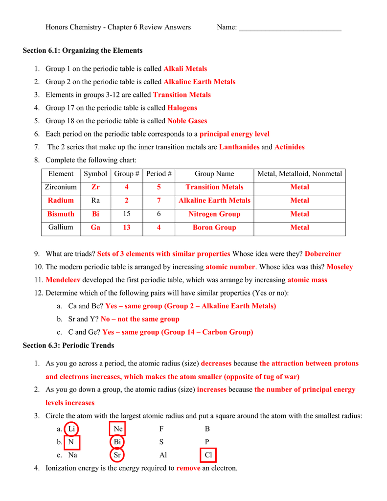 Chapter 6 Review Answers