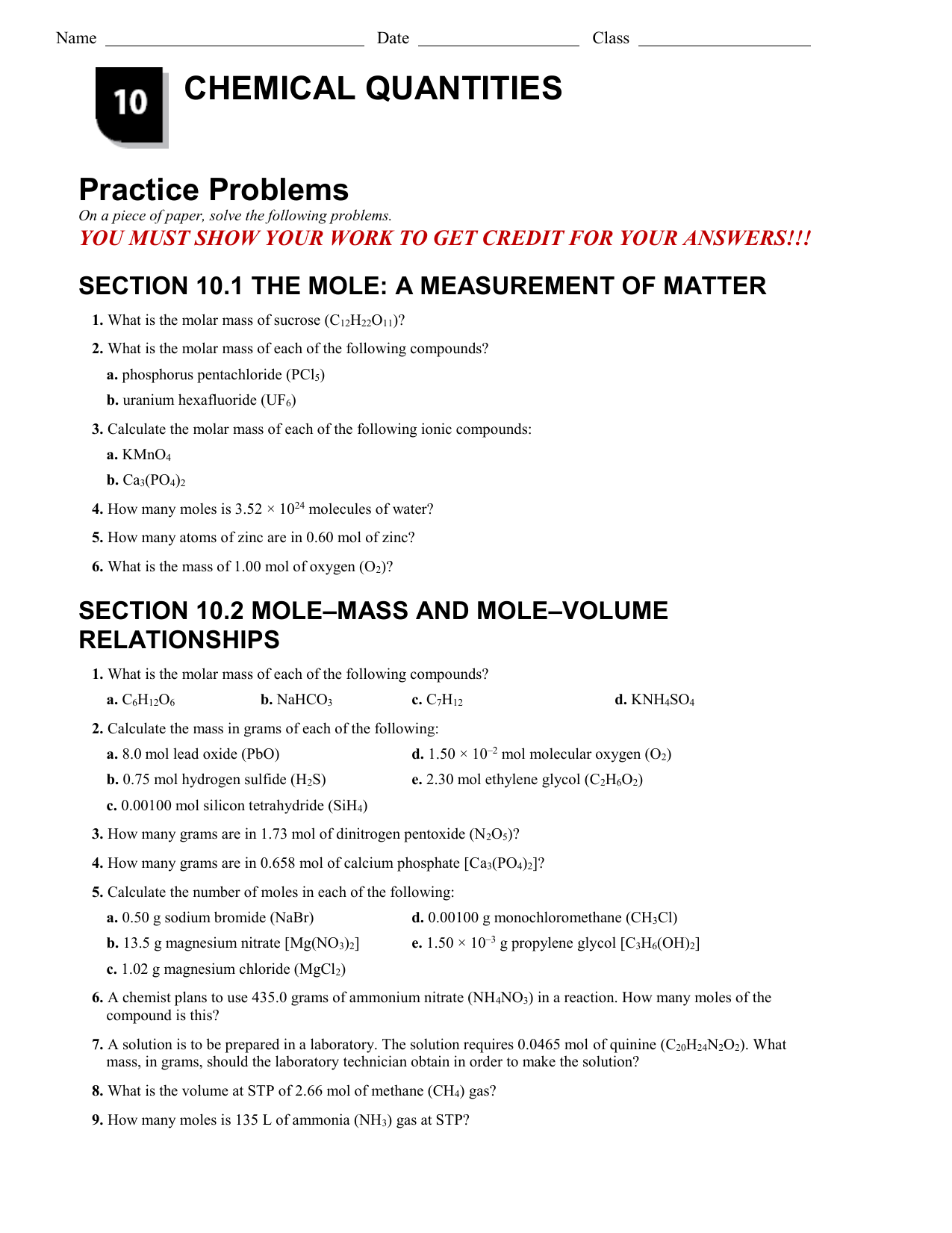 Chemistry Chapter 10 Chemical Reactions Study Guide Answers Study Poster