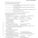 Chemistry Of Life Worksheet Answers